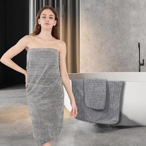 Extra Large Bath Towel Set 35"x70"Oversized Bath Sheet Set Cozy Soft Microfiber Bath Towel Jumbo Huge Grey Bathroom Towel Quick Dry Absorbent Towel Set for Bathroom,Hotel,Guests,Shower,Spa,Pack of 4 7