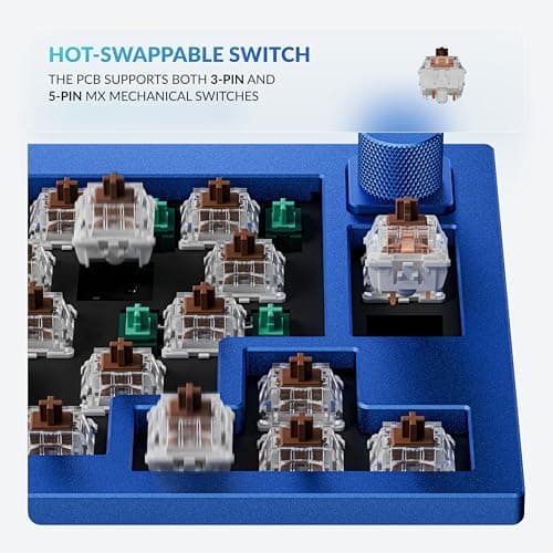 Keychron Q2 Wired Custom Mechanical Keyboard Knob Version, 65% Layout QMK/VIA Programmable Macro with Hot-swappable Gateron G Pro Brown Switch Double Gasket Compatible with Mac Windows Linux (Blue) 6