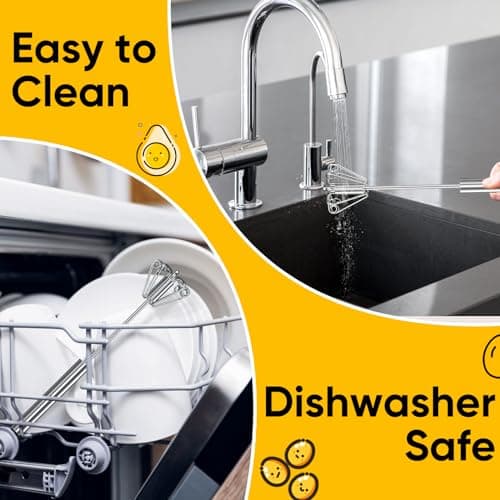 OOKUU Stainless Steel Egg Whisk, Semi Automatic Whisk Blender - Versatile Tool for Blending, Whisking, Beating & Stirring (12in) 5