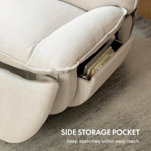 FLEXISPOT XRC7 Swivel Rocker Recliner Chair, 360° Swivel Oversized Armless Recliner with Oeko-TEX Certified Three-Proof Fabric, Award-Winning Design, Gaming Chair for Living Room Gaming Room, White 6