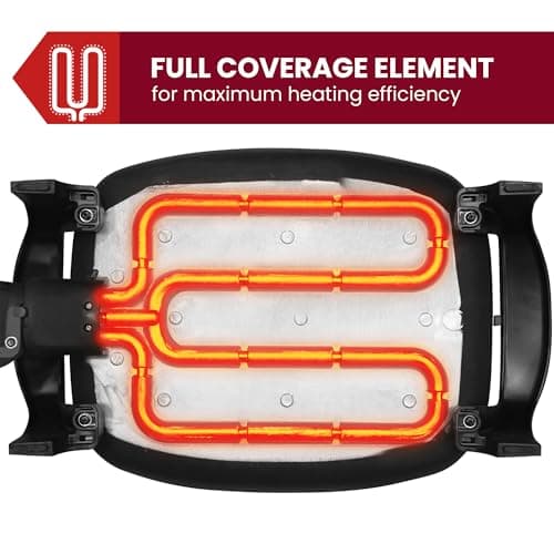 Elite Gourmet EG-6203# Extra Deep 16"x13"x3.2" (10.5Qt.) Scratch Resistant, Easy Pour Spout Dishwasher Safe, Non-stick Electric Skillet with Glass Vented Lid, Adjustable Temperature, Black 8