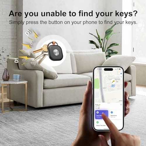 VODESON Smart Bluetooth Tracker Key Finder & Luggage Tracker, Anti-Lost Waterproof Tag Item Locator for Keys/Wallet, Compatible with Apple Find My, Replaceable Battery-4 Pack 5