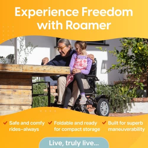 Reyhee Roamer Folding Electric Wheelchair for Adults Seniors, 200W Motorized Wheelchair w/Dual DC Brushless Motor, Portable Power Wheelchairs, Class 2 Medical Device 8