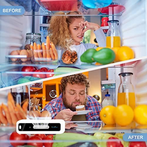 Mini USB Fridge Deodorizer with Led Display, Rechargeable Refrigerator Deodorizer, Reusable Fridge Odor Eliminator for Fridge, Car, Closet, Wardrobe, More Effective Than Baking Soda and Charcoal Bags 5
