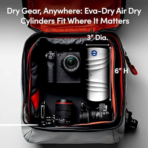 Eva-Dry Air-Dry Cylinder - Powerful Renewable Moisture Absorber for Small Spaces - Renews in Just 2 Hours, Non-Toxic, Safe for Closets, Safes, and More (Sold Individually) 2