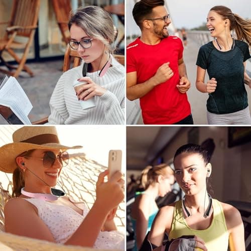 AMORNO Foldable Bluetooth Headphones Wireless Neckband Headset with Retractable Earbuds, Sports Sweatproof Noise Cancelling Stereo Earphones with Mic … 6