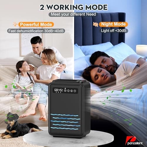 Updated Dehumidifier (Remote control) for Bedroom, 95 OZ Water Tank, 800 sq.ft Quiet Small Dehumidifiers for Basement Home Bathroom with Auto Shut Off, 7 Colors LED Light, Black 5