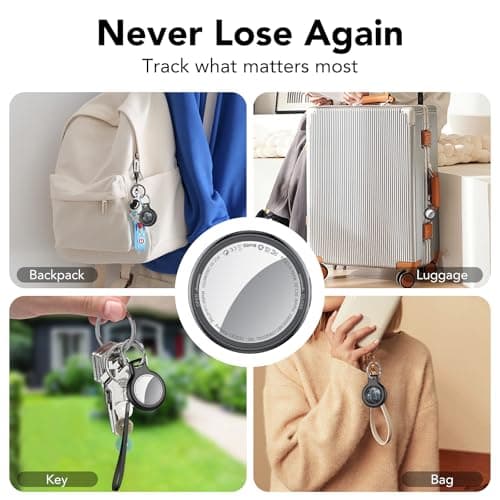 2026 New [Apple MFi Certified] Air Tracker Tags-4 Pack (iOS Only), Tukio Bluetooth Tracker for Apple Find My, Replaceable Battery, Key Finder and Item Locator Smart Tag for Keys, Bag, Luggage and More 8