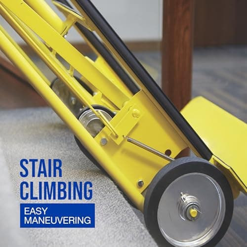 Strongway Industrial Hand Truck – 1200 lb Capacity Heavy-Duty Appliance Dolly, Convertible 2/4-Wheel Design, 8" Rubberized Wheels, Auto-Rewind Ratchet Belt & Stair-Climbing Capability 6