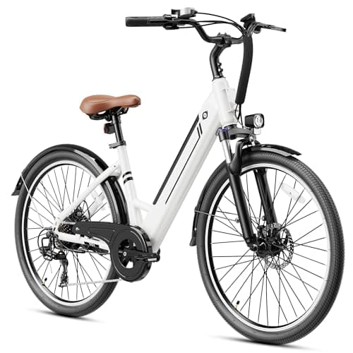 Jasion YC1 ST Electric Commuter Bike,Internal Removable Battery,1200W Peak Motor,Max 28Mph & 50 Miles E Bike,26" Adult Ebike with 3 Riding Modes,7 Speeds Electric Bike, Shock Absorber