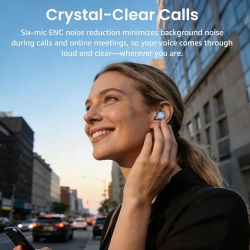 TOZO NC9 Hybrid Noise Cancelling Wireless Earbuds, Bluetooth 5.3 Ear Buds, 6 Mic ENC, IPX8 Waterproof, 60H Playtime, App EQ 8