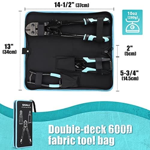 SHALL 3-Piece Bolt Cutters, 14" Heavy Duty Bolt Cutter, 8" Mini Bolt Cutter, 8" Wire Rope Cutter, Ergonomic Handle, More Efficient Leverage for Cutting Locks, Chains, Iron Wire, Carrying Case Included 7