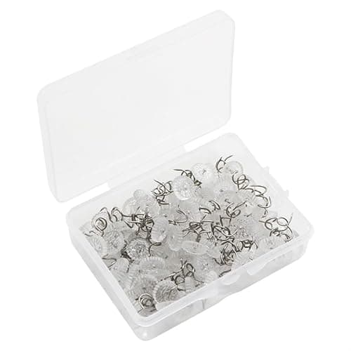50 PCS Bed Skirt Pins with Clear Heads for Upholstery, Slipcovers and Bedskirts，Upholstery Pins Twist，Bed Skirt Pins - Upholstery Tacks Twist Pins for Sofa 7