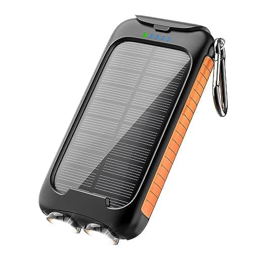YELOMIN Solar Charger, 38800mAh Solar Power Bank, Outdoor Portable Charger, External Waterproof Battery Pack 5V/3.1A Fast Charger Type C Ports with LED Flashlights, Perfect for Travel Camping