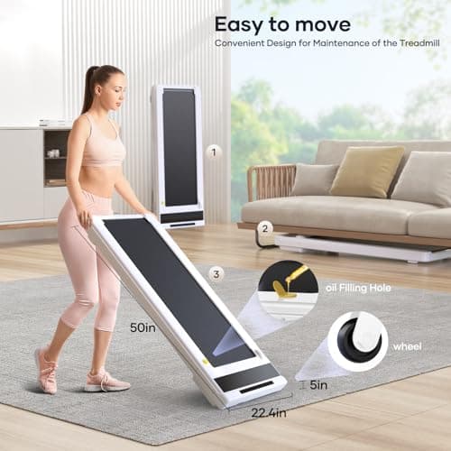 TOPUTURE Walking Pad with 10% Incline, 3.0HP Brushless Quiet Under Desk Treadmill, Portable Treadmills for Home/Office, Running Machine 300 lbs Capacity with RGB LED Screen, Remote Control/App Control 8