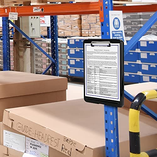 Amazon Basics Sturdy Plastic Storage Clipboard for School & Office Supplies, Lightweight, Black, 2-Pack 6