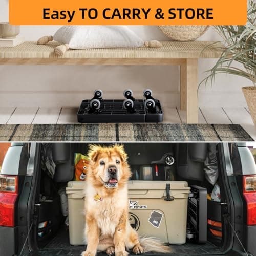 TROOZY Folding Hand Truck, 500 LB Heavy Duty Luggage Cart, Utility Dolly Platform Cart with 6 Wheels & 2 Elastic Ropes for Luggage, Travel, Moving, Shopping, Office Use, Black 8