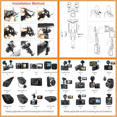 iSaddle Dash Cam Mirror Mount Holder - Professional Rearview Mirror Dash Cam Mount with Various Joints fits Yi/Rove/Rexing/Falcon/Old Shark/VANTRUE/KDLINKS/WheelWitness On-Dash Mounted Cameras 6