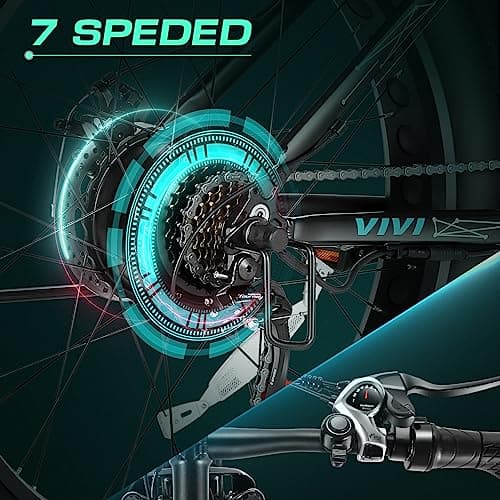 Vivi F26FUL Electric Bike Peak 1000W 26" x 4.0 Fat Tire Electric Bike with 48V 13Ah Removable Battery, 7Speed, Top 26Mph, Cruise Control, Up to 60 Miles for Commuting, Beach,Snow, UL2849 Certification 9