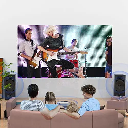 Mini Projector, 1080P Full HD Supported, Portable Movie Home Theater Projector Compatible with TV Stick Smartphone & Tablet PC HDMI USB AV TF 7