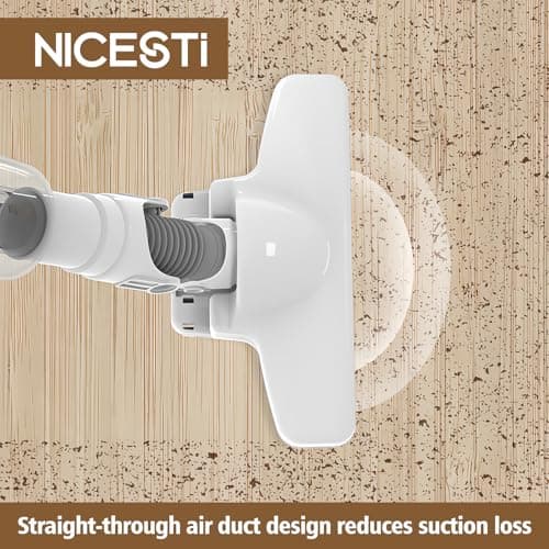 NICESTi 3-in-1 Stick Vacuum Cleaner for Hard Floor and Low Pile Carpet, 0.5L Capacity, with Crevice Tool 8