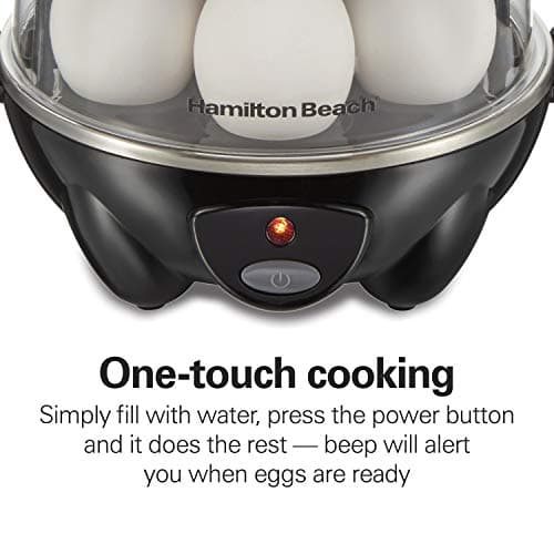 Hamilton Beach 3-in-1 Electric Egg Cooker for Hard Boiled Eggs, Poacher, Omelet Maker & Vegetable Steamer, Holds 14, Black (25508) 7