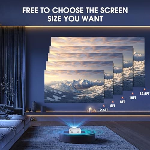 Mini Projector | 4K Support 200" Giant Screen | 500 ANSI Lumens, Bluetooth 5.2 | Portable Outdoor Movie Projector Compatible with TV Stick/Phone/HDMI/PC | Built-in HiFi Speaker | indoor & outdoor use 6