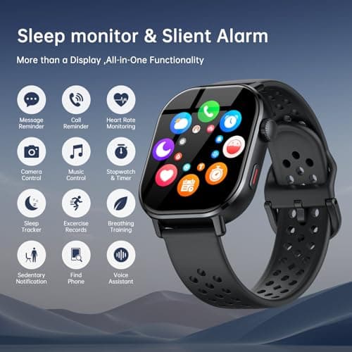 Smart Watch GPS, 2.06"HD AMOLED Display Smartwatch for Men/Women(Answer/Make Call),110+ Workout Mode, 5 ATM Water-Resistance, Heart Rate/Sleep Monitor /Stress, Pedometer Running Watch for Android/iOS 9