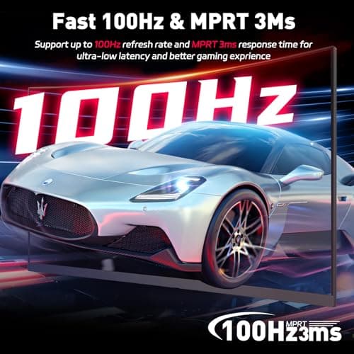 ReHisk 24 Inch Curved Gaming Monitor – 100Hz, 3ms Response Time, FHD, FreeSync, Eye-Care, Slim Design, HDMI/DP, Built-in Speakers VESA Mount 2