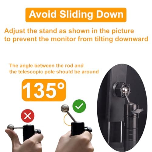 FeeLazy Portable Monitor Stand 15.6 18.5 inch Travel Monitor Stand iPad Tablet Holder with Super Wide Clamp Swivel Tilt Ball Joint Telescopic Pole and Foldable Tripod FL11C 5