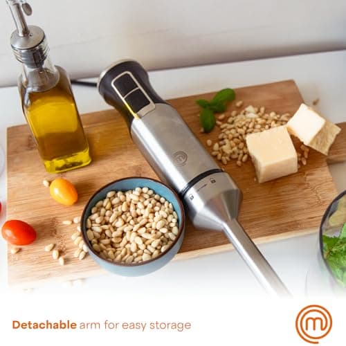 MasterChef Immersion Blender Handheld, Stainless Steel Hand Held Blending Stick Emulsifier, Puree Blender for Making Baby Food, Soup, Sauces etc, Powerful 400W Motor with Variable Speed Control 5