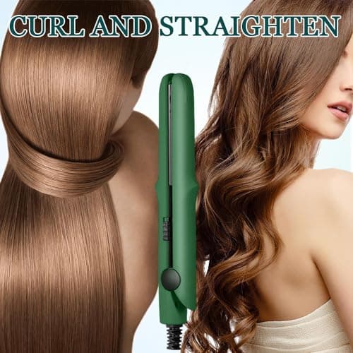 2024 New Upgrade 2-in-1 Portable Curling Wand and Flat Iron for Short and All Hair Types (Dark Purple) 3