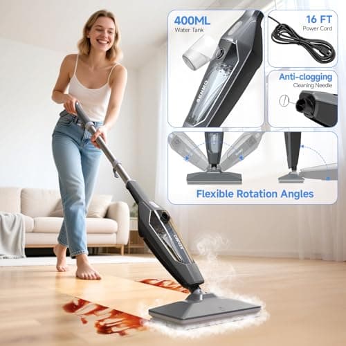 SENMO Steam Mop, 14-in-1 Detachable Steam Cleaner for Home and Floor, 1300W 228°F Deep Cleaning MultiPurpose Floor Steamer with 14 Attachments for Hardwood Floors, Tile, Grout, Furniture, Carpet, Wall 6