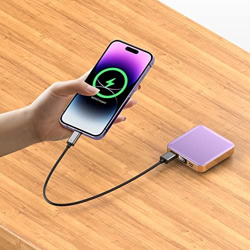 ummz Portable Charger 12000mAh with Built-in Cables,22.5W Fast Charging Power Bank,USB C Input/Output,Smart LED Display,Compact External Battery for iPhone 15,Samsung Galaxy,iPad,Tablets 6