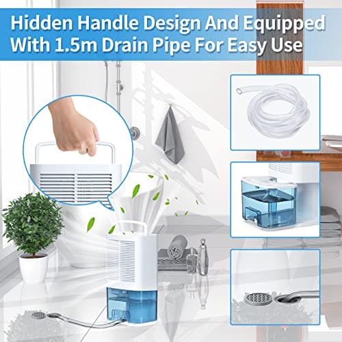 68oz, （810 Sq.ft）Dehumidifiers for Home,Quiet Dehumidifier With Drain Hose & Auto Shut Off, Portable Small Dehumidifiers for Bathroom Room Basements Bedroom Closet RV 5