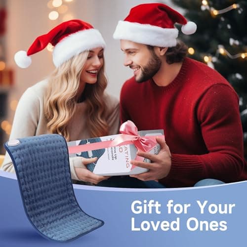 NBKLS Heating Pads for Back Neck Shoulder Pain, Electric Heating Pad Auto Shut Off, Fast Heat, Large Heating Pad Christmas Gift for Women Men, Birthday Gifts for Mom Dad (Blue) 7