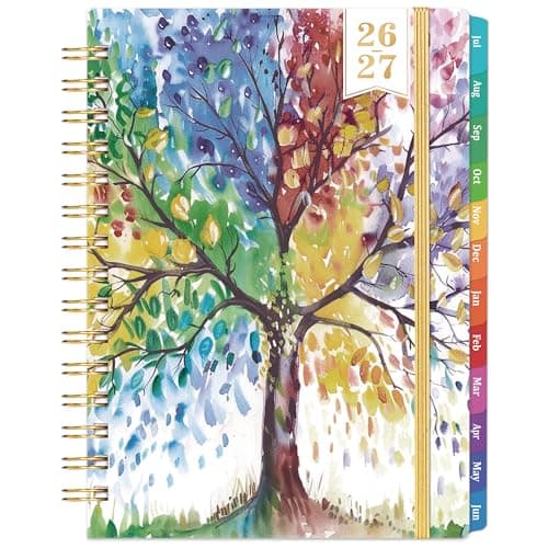 Planner 2026-2027 - 2026-2027 Planner Weekly and Monthly, July 2026 - June 2027, 6.4"x 8.5", with Elastic Closure, Inner Pocket, Coated Tabs