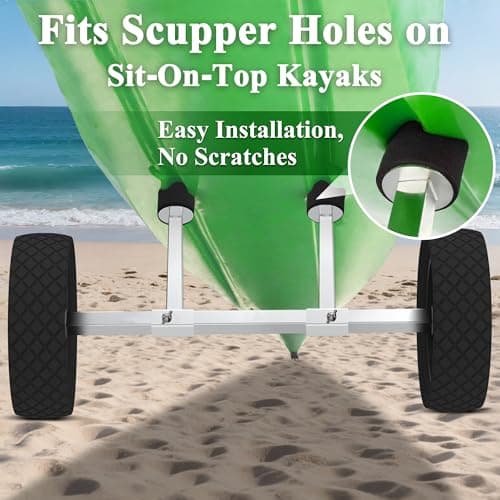 GanFindX Heavy Duty Kayak Cart | Adjustable Foldable Trolley with Durable Wheels, Portable Kayak Transport Cart, Tie-Down Straps Included (Detachable 8 inches) 7