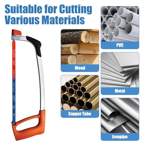 12 PCS Hacksaw Blades Replacement Sets, 12.4'' High Speed 24 T Hack Saw Blades, Bi-Metal Hss Cutting Blades, Suitable for DIY Enthusiast, Woodworking, Plastic Cutting and Soft - Metal Cutting 5