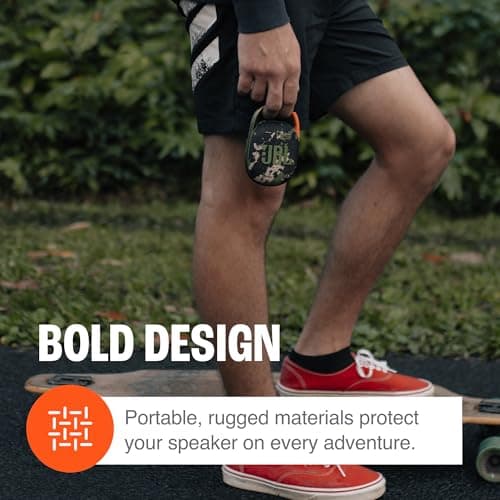 JBL Clip 4 - Portable Mini Bluetooth Speaker, big audio and punchy bass, integrated carabiner, IP67 waterproof and dustproof, 10 hours of playtime, speaker for home, outdoor and travel (Black) 7