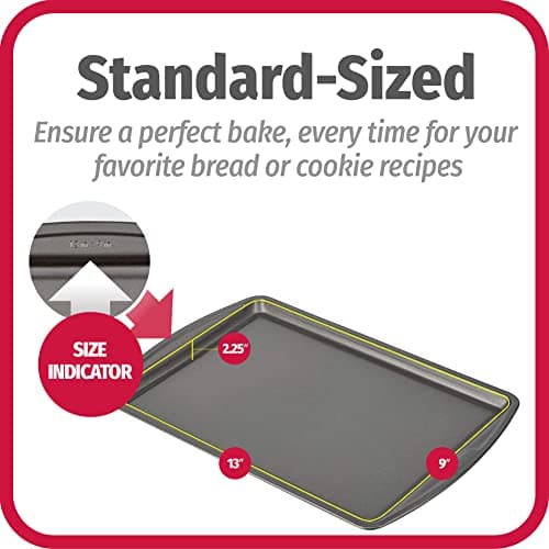 GoodCook Everyday Nonstick Carbon Steel 13” x 9” Baking Sheet Set, 3 Pack – Standard-Sized Carbon Steel Cooking Pans, Bakeware Set, Cookie Sheets for Baking, Oven Pan Set 6