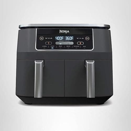 Ninja DZ201 Foodi 8 Quart 6-in-1 DualZone 2-Basket Air Fryer with 2 Independent Frying Baskets, Match Cook & Smart Finish to Roast, Broil, Dehydrate & More for Quick, Easy Meals, Grey 15