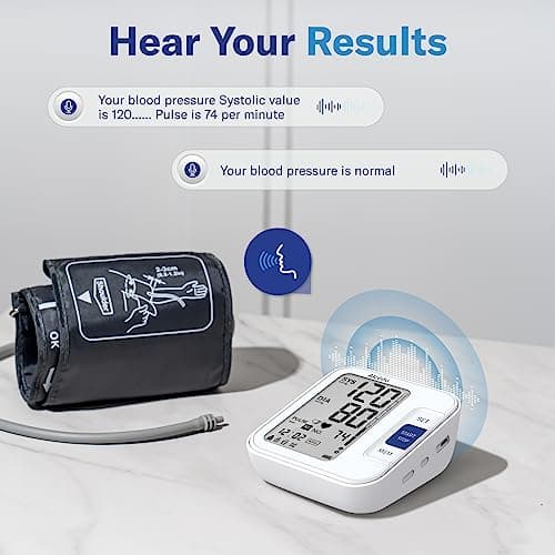 Alcedo Blood Pressure Monitor for Home Use, Automatic Digital BP Machine with Large Cuff for Upper Arm, LCD Screen, 2x120 Memory, Talking Function 5