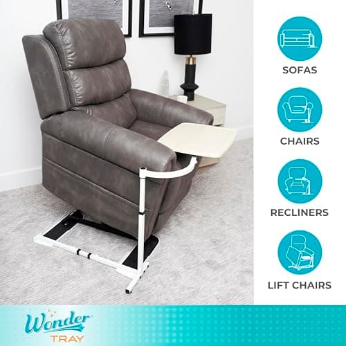 Stander Wonder Tray, Adjustable Swivel Table, Large Laptop Stand, Couch Desk, Side Tables & Gaming Bench, TV-Trays for Eating on Couches, Chairs, Recliners, Maple 5