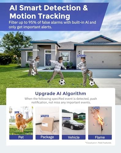 Hugolog 3K 5MP Light Bulb Security Cameras Wireless Outdoor-2.4GHz Cameras for Home Security Indoor with AI Sound Processing&Motion Detection,Color Night Vision,Auto Tracking,Siren Alarm,2-Way Talk 7