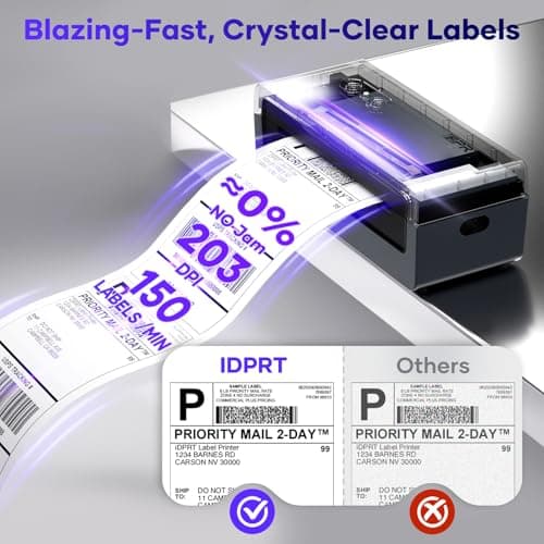 iDPRT Shipping Label Printer 4x6 Bluetooth Thermal Label Printer for Small Business and Shipping Package, Support Android, iPhone, Windows, macOS, Widely Used for Amazon, Shopify 7
