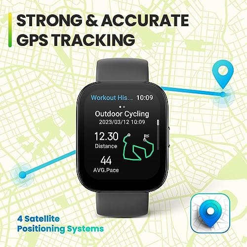 Amazfit Bip 5 Smart Watch 46mm, GPS, Amazon Alexa Built-in, Bluetooth Calling, 10-Day Battery, Heart-Rate & VO2 Max, Sleep Health Monitoring, AI Fitness Tracker App, for Android & iPhone, Black 7