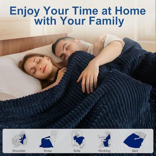 Tefici Heated Electric Blanket Full Size 72"x84" 6 Levels Over-Heat Protection Fast Heating 1/3/6/9 Hours Auto-Off,Heating Blanket Full Size,Soft Flannel to Sherpa ETL&FCC Certified Blue 5