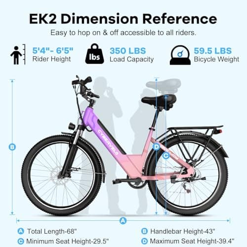 Aelith 26" Electric Bike for Adults – Powerful 1000W Motor, 48V Removable Battery, 7-Speed, Front Suspension & LCD Display – Commuter and Mountain EBike for Women 5
