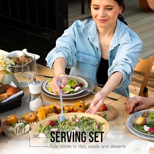 NEXNEOM Serving Utensils Set 10 Pcs - Stainless Steel Silver Serving Utensils with Stunning Mirror-Finish - Lightweight, Rust-Resistant & Easy Maintenance - Ideal Serving Spoons for Parties & Wedding 5